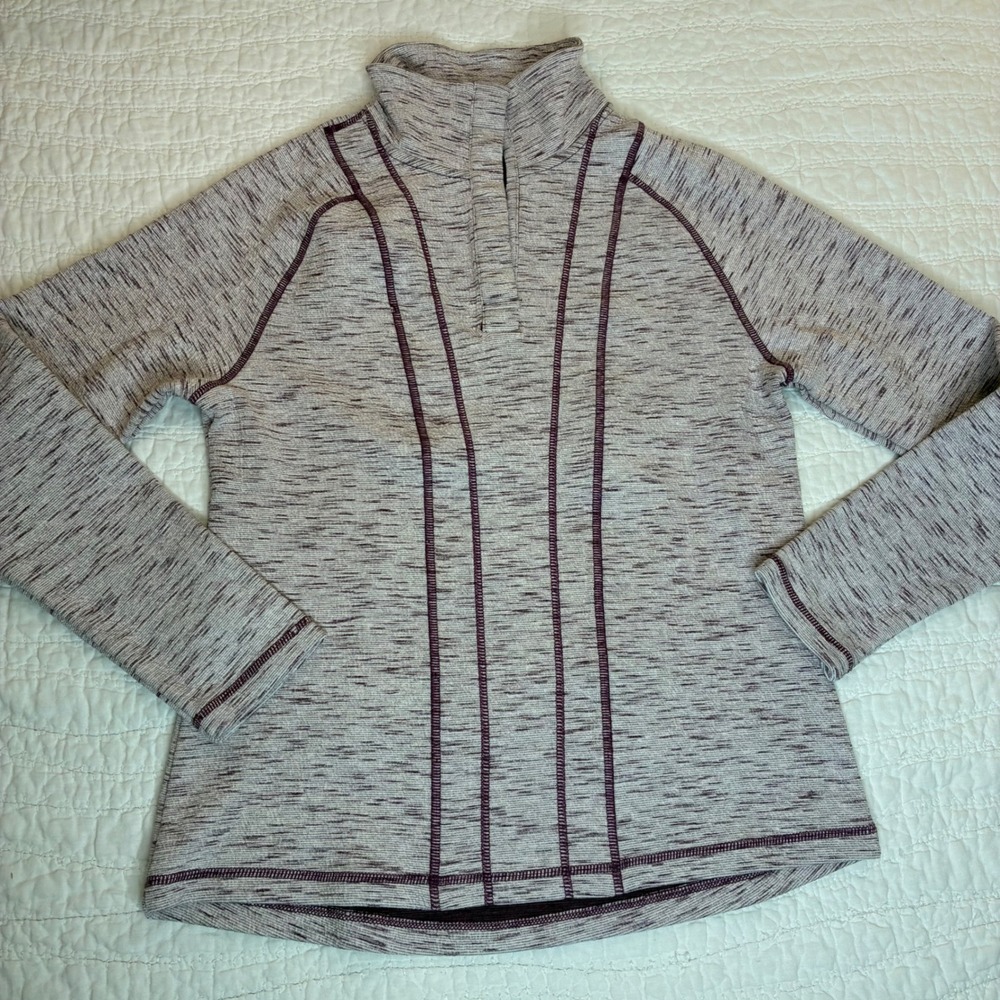 Dover Saddlery Pullover Women Small Purple Space Dye Snap Mock Neck Equestrian
